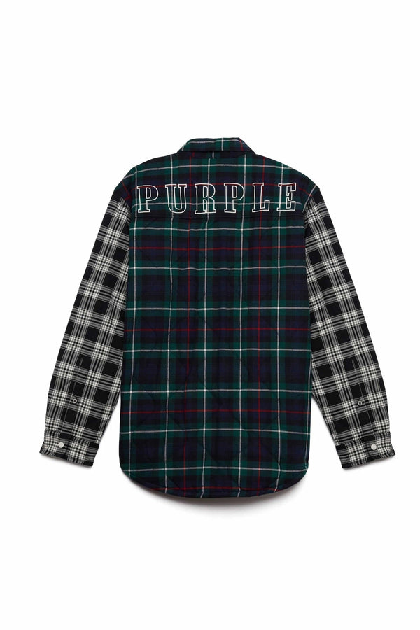 Purple brand (green quilted plaid long sleeve t-shirt jackets)