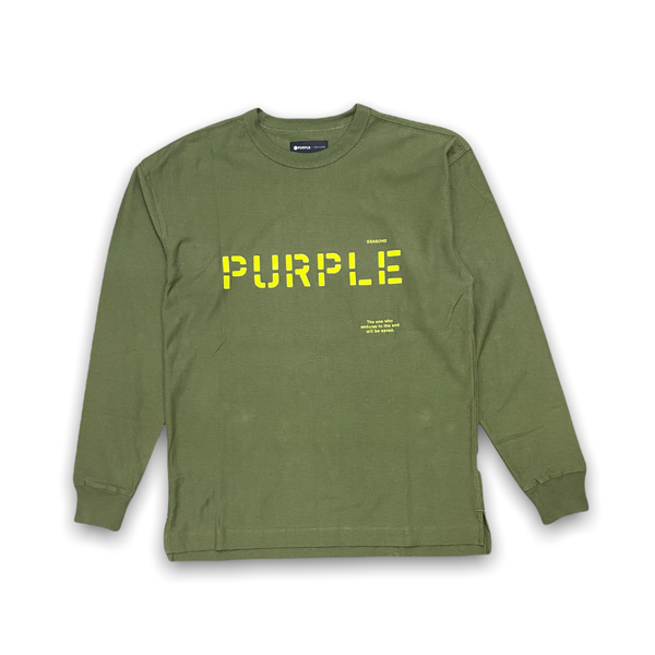 Purple brand ( jersey military stencil logo sleeve T-shirt)