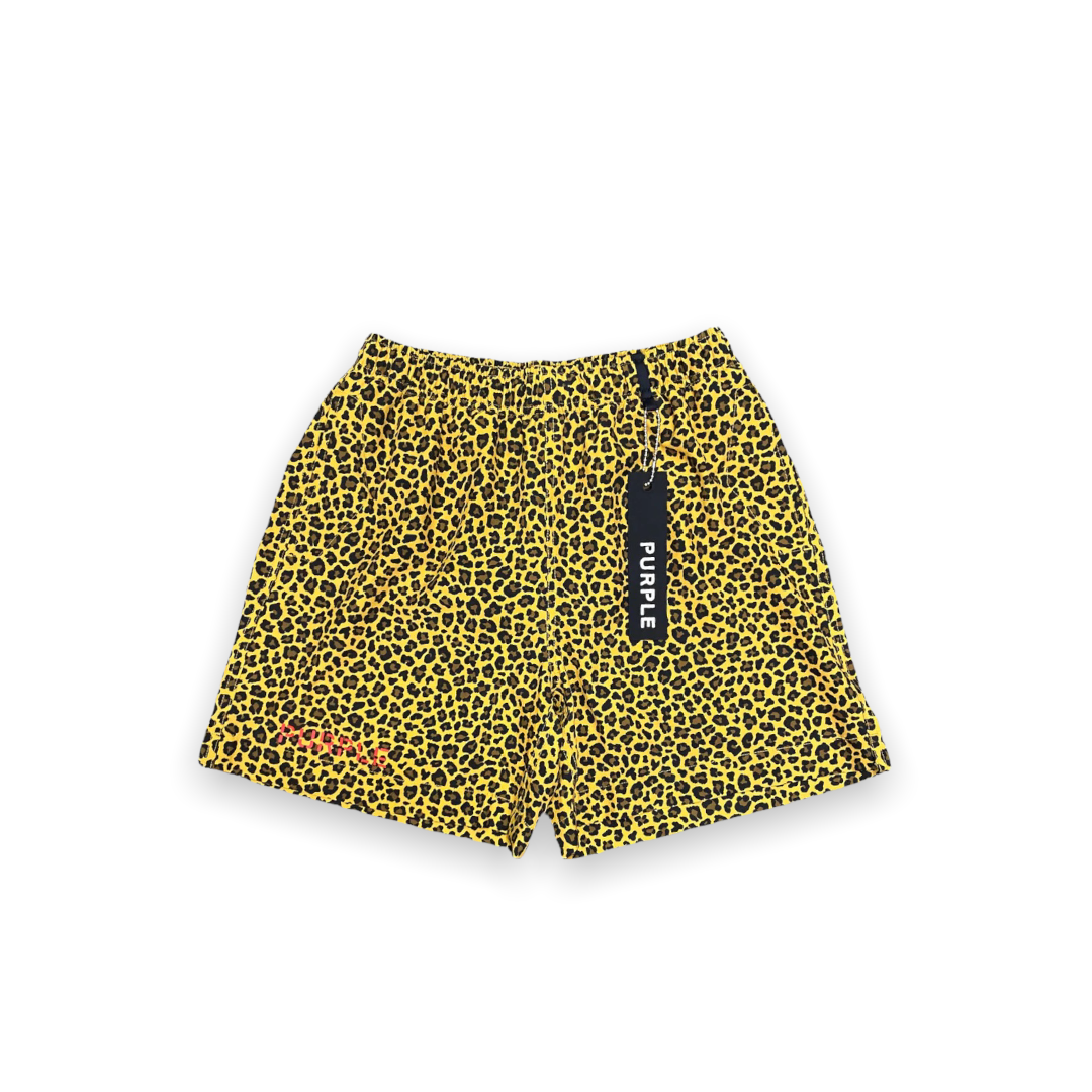 Purple brand printed all round swim short brown Leopard