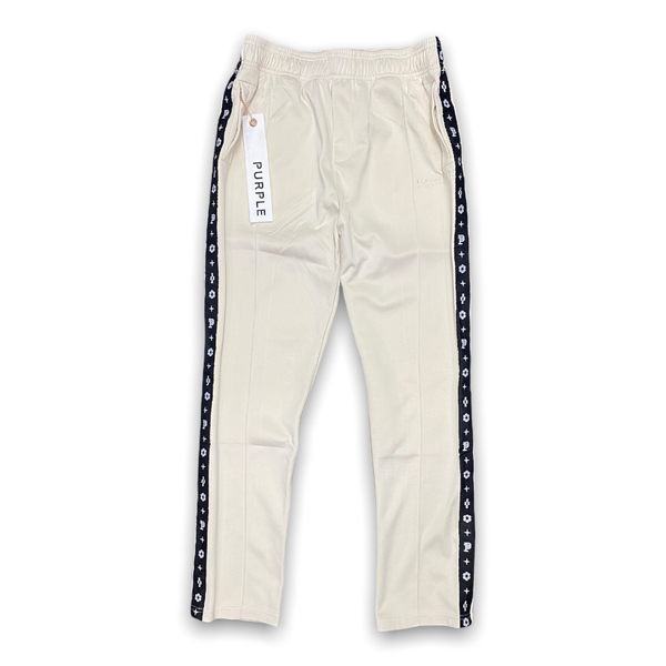 Purple brand ( black/cream monogram raglan track pant)