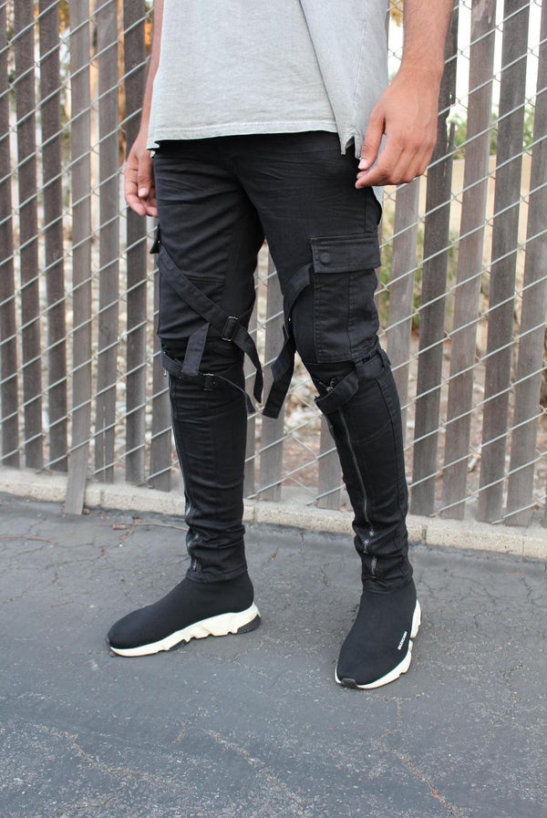 Reelistik nyc (ash black cargo zip jean)