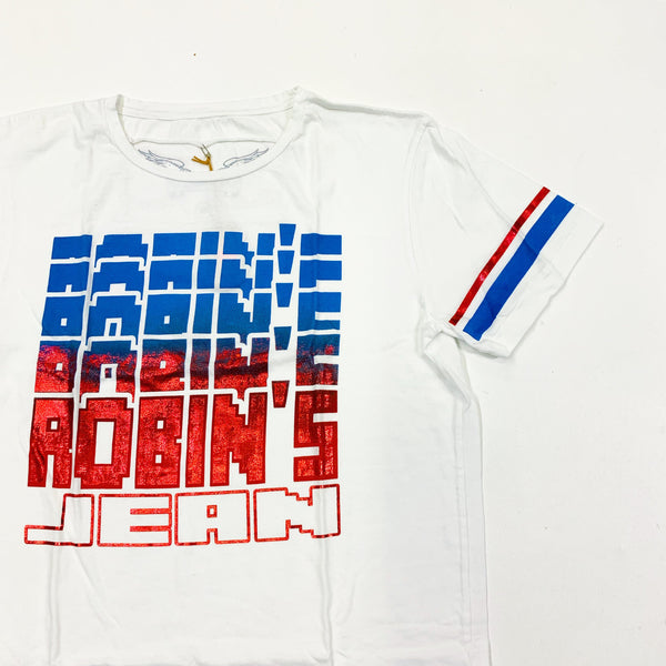 Robin Jeans (white crewneck t-shirt)