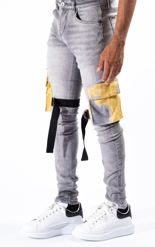 Serenade (grey/yellow cargo jean)