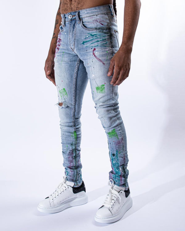 SERENEDE Blue mixed Wash Jeans)