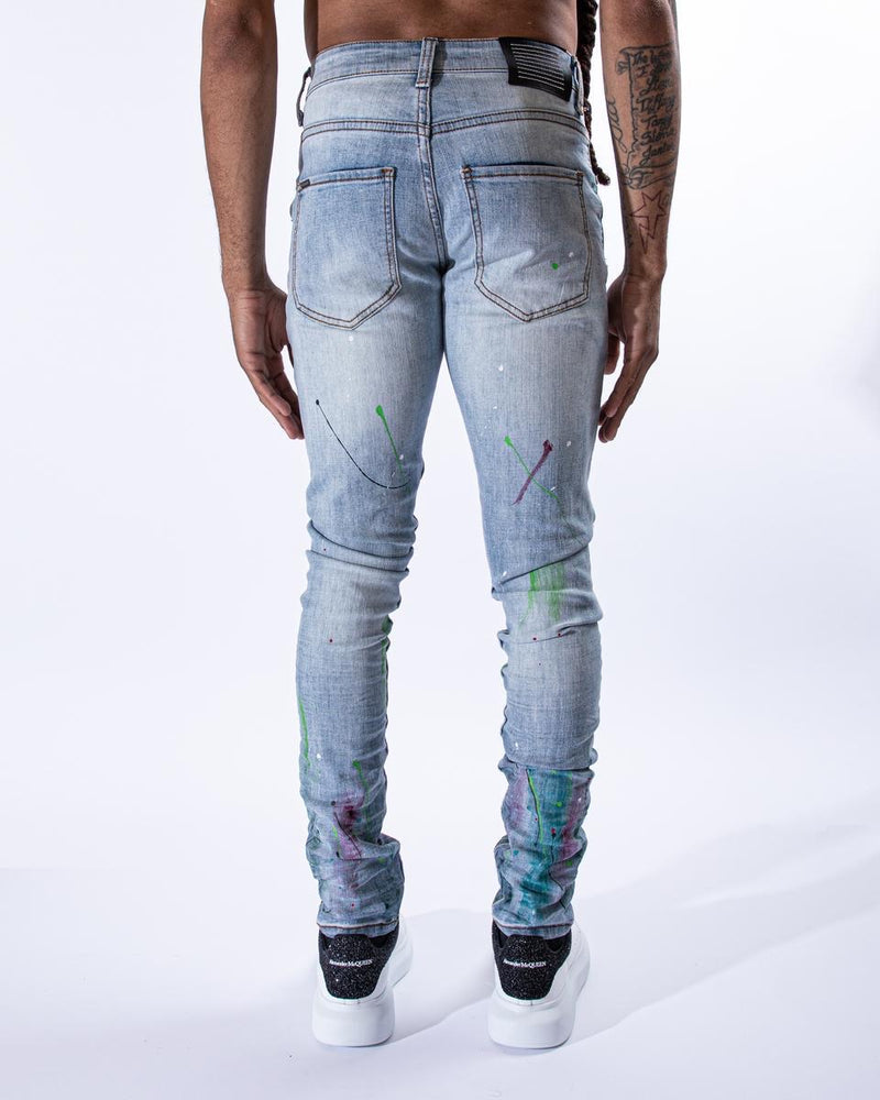 SERENEDE Blue mixed Wash Jeans)