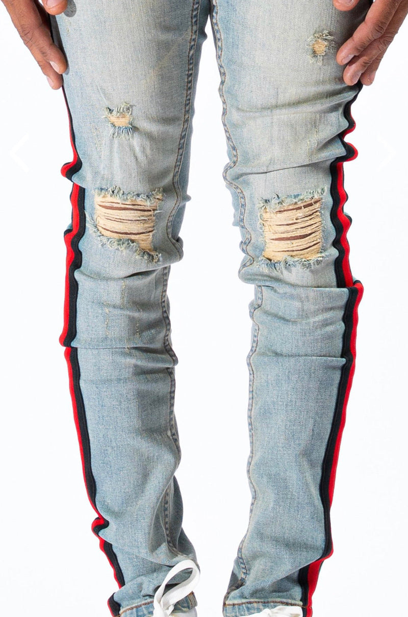 SERENEDE (blue/red double helix jean)