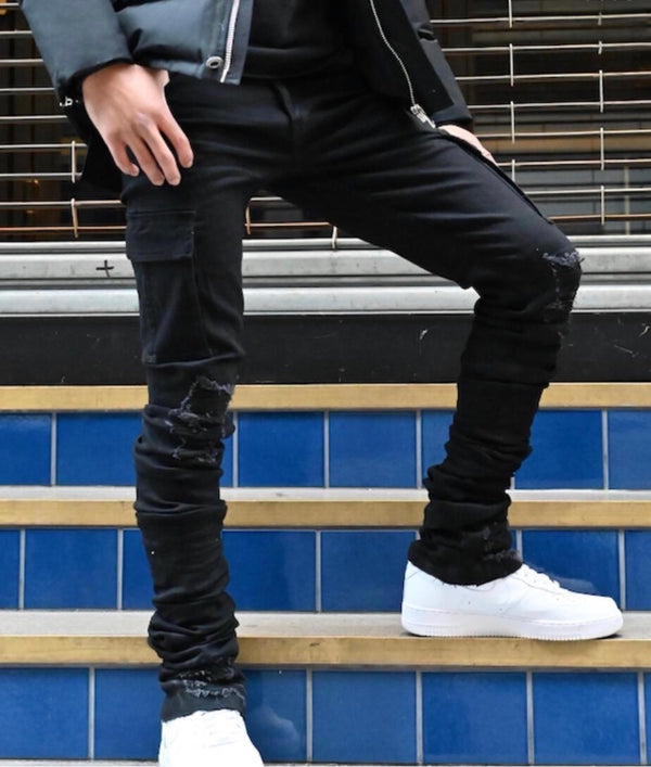 Si tu veux denim (black Karl skinny stacked  jean)