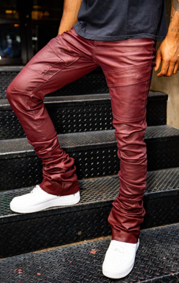 Si Tu Veux Denim (Burgundy - Gordon wax Super Stacked Jean)