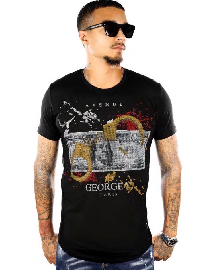 Avenue george (black/gold crewneck t-shirts )